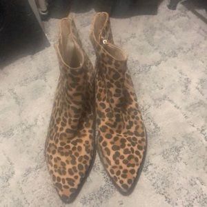 Sole Society Cadyna Leopard Print Suede Bootie 6